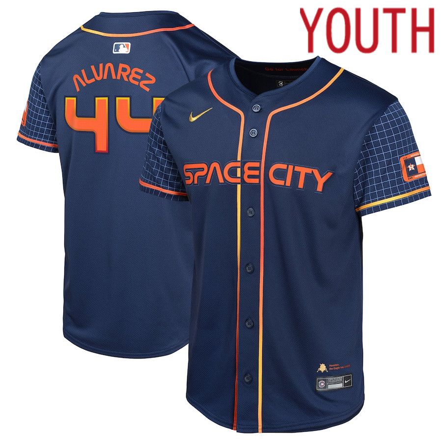 Youth Houston Astros #44 Yordan Alvarez Nike Navy City Connect Limited Player MLB Jersey